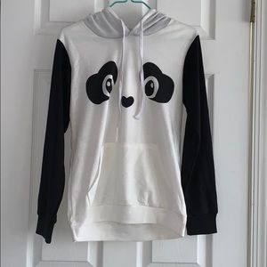 Cute Panda sweatshirt with pom pom ears